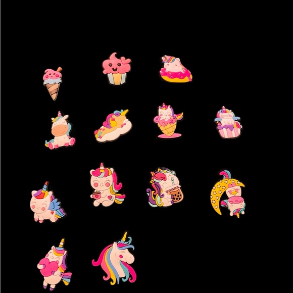 Unicorn Shoe Charms 13 piece (miscellaneous design)  $3 each NWOT - Picture 1 of 3